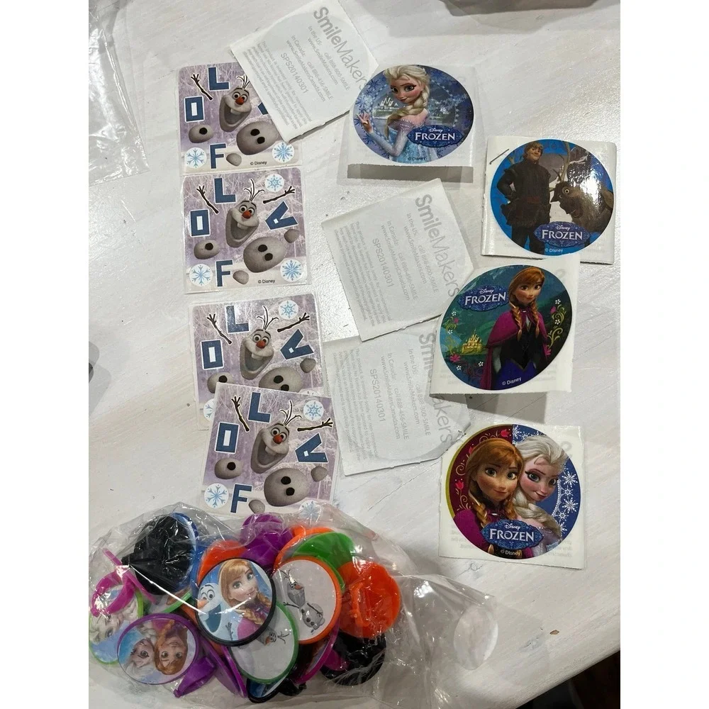 24 Disney frozen stickers and rings party favors‎ teacher prizes